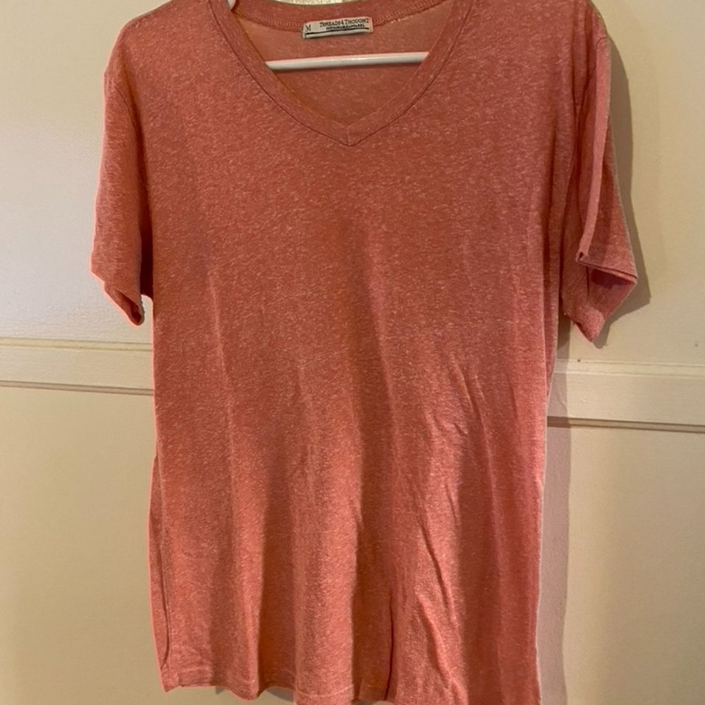 Threads 4 Thought Medium Red White Heathered Vnec… - image 2